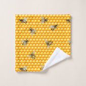 Bijen op Honeycomb Bath Towel Set Bad Handdoek (Wasdoekje)