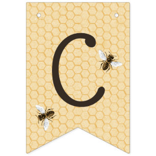 Bijen op Honeycomb gefeliciteerd Vlaggetjes