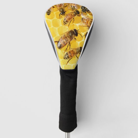 Bijen op Honeycomb Golfheadcover (Voorkant)