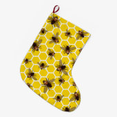 Bijen op Honeycomb-kerststop Grote Kerstsok (Voorkant (Hangend))