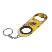 Bijen op Honeycomb Mini Flessenopener (Voorkant Gekanteld)