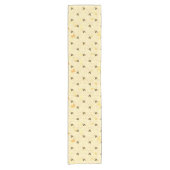 Bijen op Honeycomb Pattern Gold Yellow Korte Tafelloper (Voorkant)