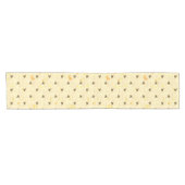Bijen op Honeycomb Pattern Gold Yellow Korte Tafelloper (Horizontaal)