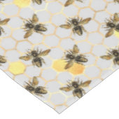 Bijen op Honeycomb Pattern Yellow Gold Grey Tafelkleed (Gekanteld)
