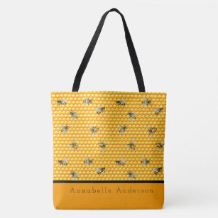 Bijen op Honeycomb personaliseren Tote Bag