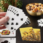 Bijen op Honeycomb-speelkaarten Pokerkaarten (Insitu)