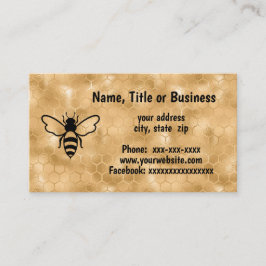 Bijen op honingraat achtergrond visitekaartje