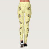 Bijen Op Honingraat Geel Leggings (Achterkant)