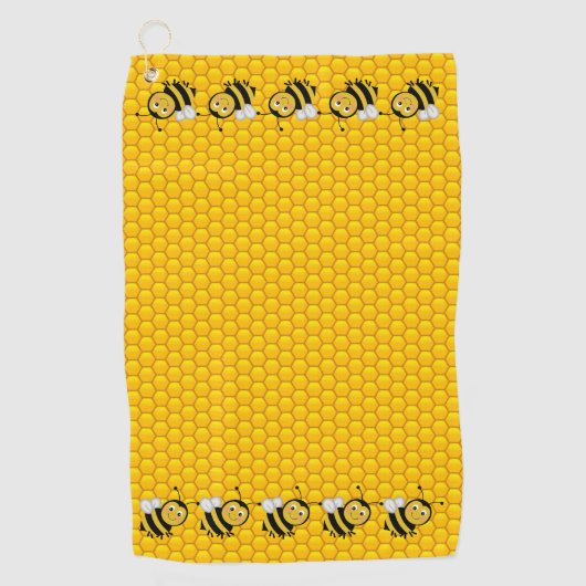 Bijen op honingraat golfhanddoek (Voorkant)