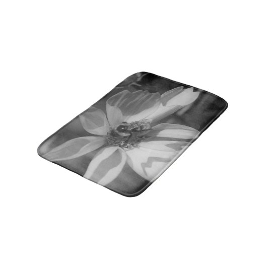 Bijen op kosmos in zwart-wit badmat (Gekanteld)