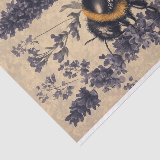 Bijen op Lavendel 1 Decoupage papier (Detail)