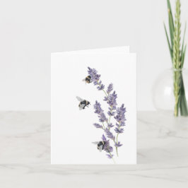 Bijen op Lavendel Bloemen Nota Kaart