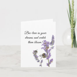 Bijen op Lavendel - Motivatie Note Kaart