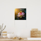 Bijen op Lotus Flower Poster (Keuken)