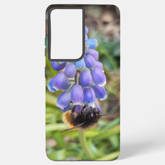 Bijen op Muscari Armeniacum, Grape Hyacinth Samsung Galaxy Hoesje (Achterkant)