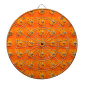 bijen op oranje dart board dartbord (Voorkant)
