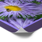 Bijen op Paarse Aster Flowers Natuur Abstract Poster (Hoek)