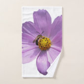 Bijen op paarse bloemen bad handdoek (Handdoek)