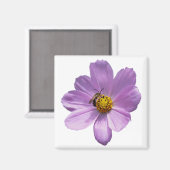 Bijen op paarse bloemen magneet (Voorkant / Achterkant)