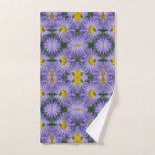 Bijen op paarse bloemen Natuur Abstract Bad Handdoek (Handdoek)