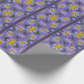 Bijen op paarse bloemen Natuur Abstract Cadeaupapier (Hoek)