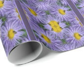 Bijen op paarse bloemen Natuur Abstract Cadeaupapier (Rol Hoek)