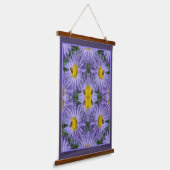 Bijen op paarse bloemen Natuur Abstract Hangend Wandkleed (Gebogen)
