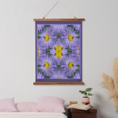 Bijen op paarse bloemen Natuur Abstract Hangend Wandkleed (Slaapkamer)