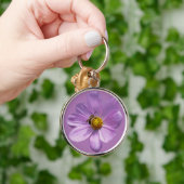Bijen op paarse bloemen sleutelhanger (Hand)