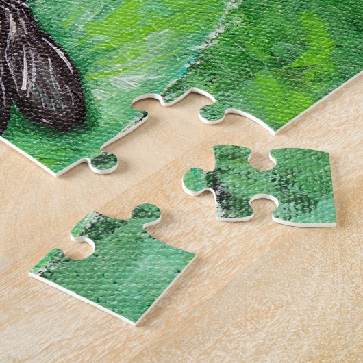 Bijen op Paarse klaverschilderij Legpuzzel (Zijkant)
