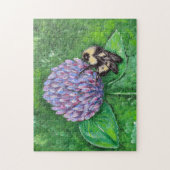 Bijen op Paarse klaverschilderij Legpuzzel (Verticaal)