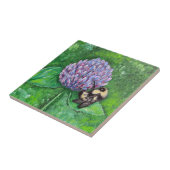 Bijen op Paarse klaverschilderij Tegeltje (Zijkant)