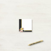 Bijen op roze gele rozen bloemen na de droger post-it® notes (Op bureau)