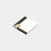 Bijen op roze gele rozen bloemen na de droger post-it® notes (Schuin)