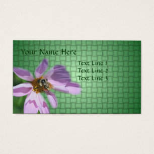 Bijen op roze kosmos, ventilatorNatuur Visitekaartjes