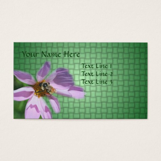 Bijen op roze kosmos, ventilatorNatuur Visitekaartjes (Voorkant)