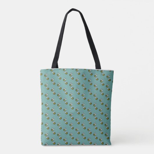 Bijen op seagreen tote bag (Achterkant)