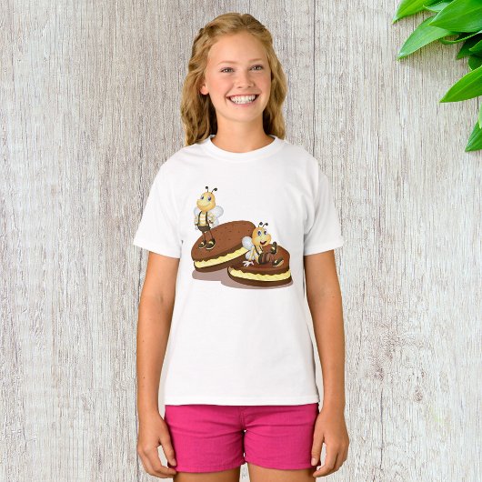 Bijen op twee koekjes meisjes T-shirt