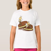 Bijen op twee koekjes meisjes T-shirt (Voorkant)