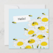 Bijen op Ventilator Kaart - Blauwe achtergrond (Voorkant)