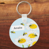 Bijen op ventilatorSleutelhanger - Blauwe achtergr Sleutelhanger (Voorkant)
