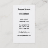 Bijen op visitekaartje zonnebloempitten (Achterkant)