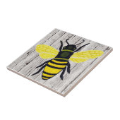 Bijen op Wooden Fence Tegeltje (Zijkant)