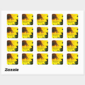 Bijen op Zonnebloem Je bent mijn Zonneschijn Vierkante Sticker (Vel)