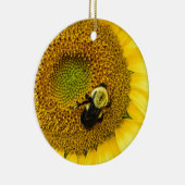 Bijen op zonnebloem keramisch ornament (Rechts)