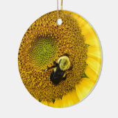 Bijen op zonnebloem keramisch ornament (Links)