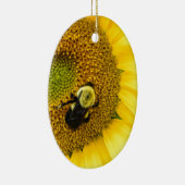 Bijen op zonnebloem keramisch ornament (Rechts)