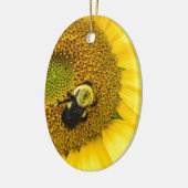 Bijen op zonnebloem keramisch ornament (Links)