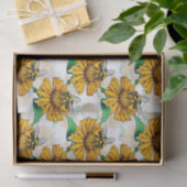 Bijen op Zonnebloem Patroon Ontwerp Tissuepapier (Geschenk)