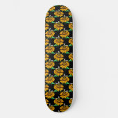 Bijen op Zonnebloem Patroon Ontwerp Zwart Persoonlijk Skateboard (Voorkant)